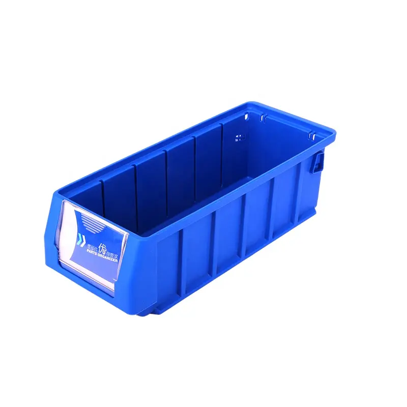 Workshop plastic components storage and picking bin with partitions