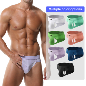 <span class=keywords><strong>Jeune</strong></span> <span class=keywords><strong>Gay</strong></span> hommes respirant Sexy Bikini sous-vêtements mignon adulte serré maille Dick pénis trou slips écologique séchage rapide - Product Image 1