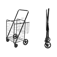 Chariot de courses pliable multifonctionnel en acier inoxydable personnalisable OEM ODM avec roues pivotantes à 360 degrés