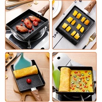 Wajan Tamagoyaki Omelette dari Aluminium Alloy Jepang dengan Lapisan Melaleuca Anti Lengket untuk Memasak Telur dan Pancake, Peralatan Masak Batu Maifan