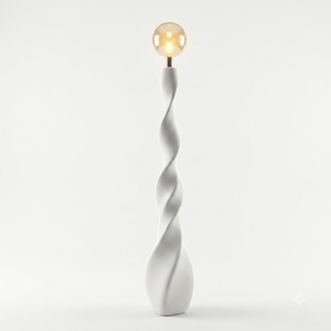 Twisted Sculpture Floor Lamp, Minimalist Resin Standing Lamp, Naked <b>Globe</b> Bulb Decor Floor <b>Light</b> for Living Room Villa - Product Image 1