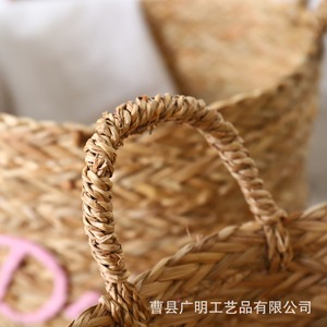 Cestas de Almacenamiento Redondas de Mimbre Tejido con Asas, Ecológicas, para Organización del Hogar, Lavandería y Almacenamiento de Ropa - Product Image 4