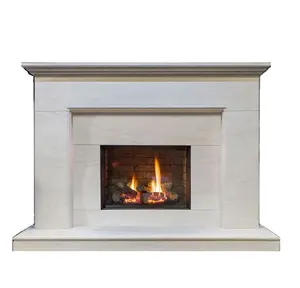 free standing white marble stone fireplace surround indoor decorative marble