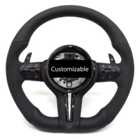 Volante para BMW Serie 1-7 E90/F30/F10/M3/M4/M5/M2 328i/335i M Sport/M Performance, Personalizado, Completamente en Cuero/Alcántara