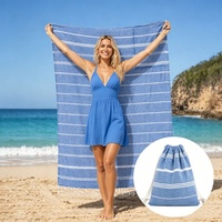 Best Selling Summer Travel Modern Soft Luxury Large Size Custom Logo Striped Sand Free Turkish Beach Towel Breathable Quick-Dry