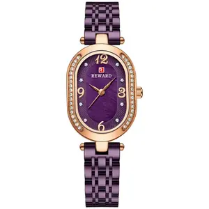 新款21058奖励手表时尚奢华女性石英腕表不锈钢表带女孩妻子母亲朋友礼物