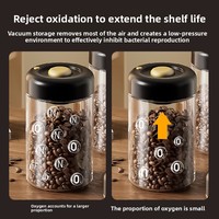 Conteneur cylindrique hermétique en verre sodocalcique de qualité alimentaire, scellé sous vide, pour le stockage de grains de café, de café moulu et de thé, style chinois