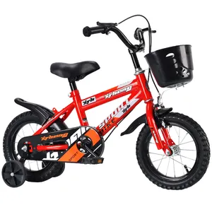 Xtahng 12英寸钢架儿童自行车，带训练轮/14英寸红色儿童自行车，带婴儿篮