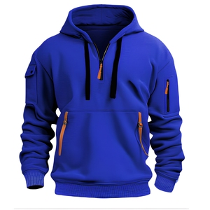 Sweat-shirt demi-zip personnalisé, sweat-shirt épais avec finition délavée à l'acide pour les collections d'étiquettes streetwear - Product Image 1