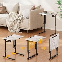 Table TV réglable en forme de C, moulée par soufflage, pour salon, table d'appoint de canapé avec fente, table basse carrée pour placer des tablettes