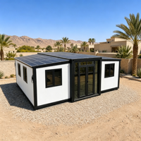 Maison conteneur extensible prête pour rail PV pour logement modulaire écologique et chalets ruraux, prête pour batterie d'alimentation rurale