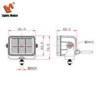 Projecteur de travail LED rectangulaire 3,3 pouces 30W avec puce OSRAM, étanche IP67K, 2400LM, faisceau de conduite pour camion et SUV LML-3530R