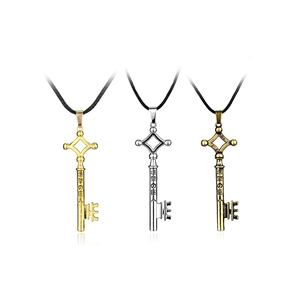 Attack on <span class=keywords><strong>Titan</strong></span> collar Eren Key <span class=keywords><strong>Shingeki</strong></span> No Kyojin colgante moda Vintage Retro Anime joyería para hombres Cosplay al por mayor - Product Image 1