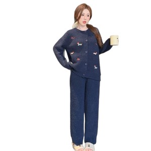 <span class=keywords><strong>Pigiama</strong></span> Cardigan con Collo a O da <span class=keywords><strong>Donna</strong></span>, Vita Elastica, in <span class=keywords><strong>Velluto</strong></span>, Invernale, Spesso, con Cartoni Animati, Traspirante, Lunghezza Intera, Dolce - Product Image 5