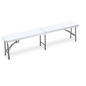 Banc pliant blanc 183x44x30 cm pour usage extérieur et jardin - Product Image 1