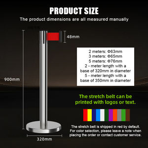 Poteaux de sécurité rétractables de 6,5 pieds pour la gestion des foules et la gestion des files d'attente - Product Image 5