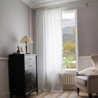 3.2m rideau tissu rouleau transparent et lin matériaux Polyester turc rideau tissu avec transparent au mètre rouleau pour salon