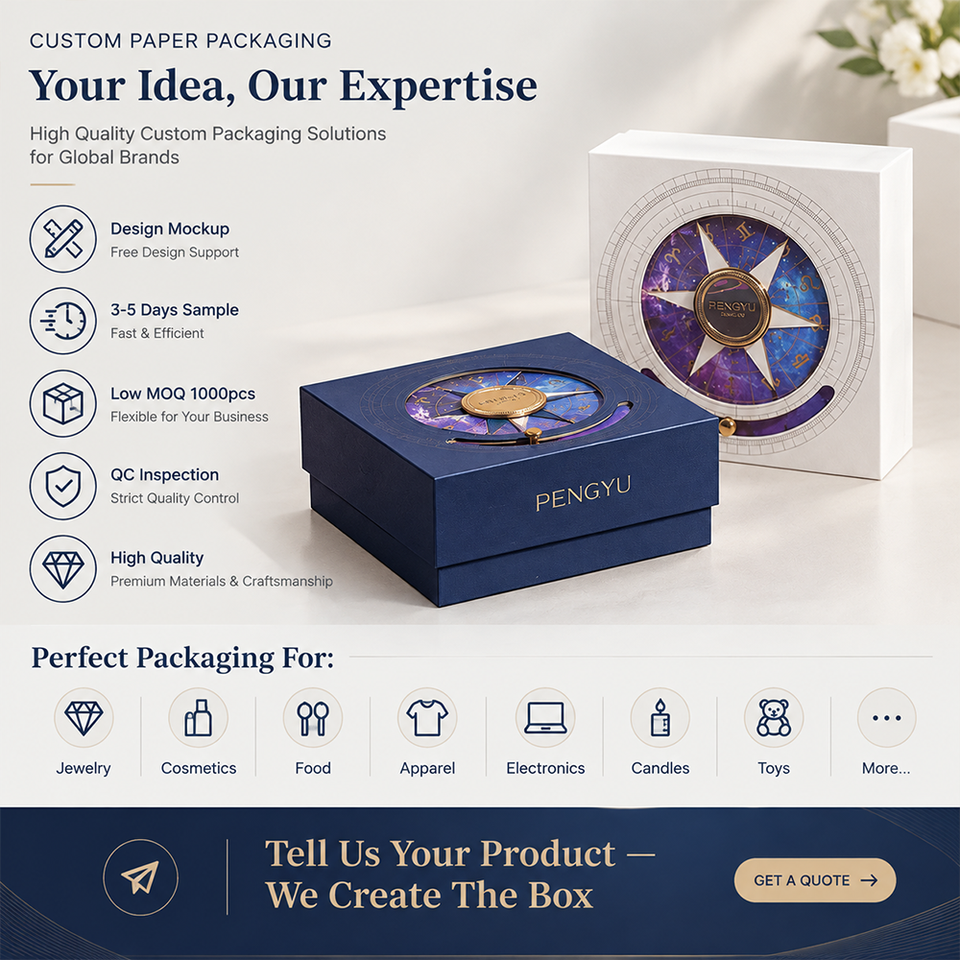 Custom Logo Rotating Picture Window Lid and Base Gift Paper Box with ...