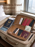 Sac de voyage familial en cuir PU imperméable personnalisé en gros, porte-cartes multiple, portefeuille pour documents de voyage avec emplacement pour stylo