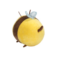 Peluche abeille ronde mignonne, jouet en peluche doux, poupée insecte avec ailes, oreiller kawaii pour enfants, cadeau, décoration de la maison