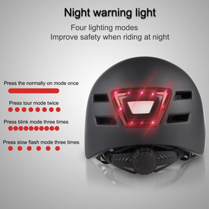Nouveau casque de scooter électrique avec lumières <span class=keywords><strong>avant</strong></span> <span class=keywords><strong>et</strong></span> <span class=keywords><strong>arrière</strong></span>, moulé en une seule pièce, pour hommes <span class=keywords><strong>et</strong></span> femmes adultes, sécurité pour la conduite nocturne, casque de cyclisme - Product Image 4