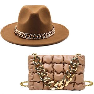 Conjunto de Sombrero y Bolso de Lujo para Mujer con Logotipo Personalizado, Sombrero Fedora - Product Image 5
