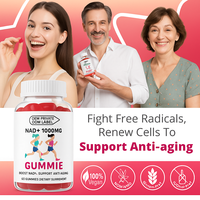 Gommes supplément NAD + 1000mg avec étiquette personnalisée OEM sans sucre Vitamine B3 Niacinamide améliore la régénération du NAD et améliore l'immunité