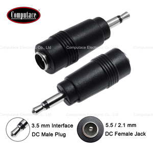 Adaptador de Corriente DC, Conector Macho de 5.5x2.1mm a Hembra de 3.5mm, Cuerpo de PVC, Niquelado de Latón, 12V/DC, Adaptador de Alimentación para Computadora - Product Image 4