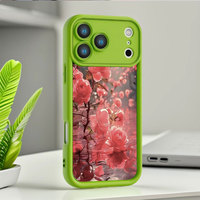 Coque de téléphone portable antichoc en TPU avec motif floral rose cristal et protection d'objectif en forme d'échelle pour iPhone 12 13 14 15 16 17 18 Pro Max