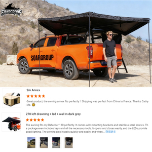 Customized 270 Awning Four-Season Waterproof Quick Opening LED Light Side Walls Car Roof Top <b>Tent</b> - Product Image 4