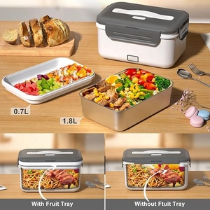 Herrfilk 100w自己加熱ランチボックス漏れ防止加熱食品ウォーマーコンテナ1.8L容量ポータブル電気ランチボックス - Product Image 3