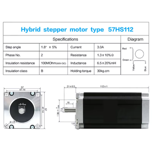 Motor de Passo Nema23 3A 2 Fases 1.2N 2N 2.2Nm 2.5N 3Nm de 4 Fios com Eixo Único de 8mm para CNC, Gravadora, Router e Impressora 3D - Product Image 6