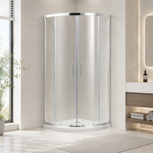 Cabine de <span class=keywords><strong>douche</strong></span> <span class=keywords><strong>coulissante</strong></span> à quadrant encadrée avec receveur et verre trempé de 5-6 mm pour projet de salle de bain d'hôtel - Product Image 1