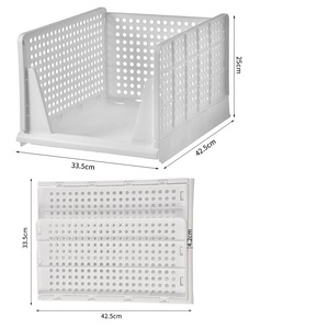 OWNSWING <strong>Stackable</strong> Foldable <strong>Wardrobe</strong> <strong>Storage</strong> Organizer Plastic White <strong>Wardrobe</strong> Shelves Box Clothes Drawer <strong>Storage</strong> for Home - Product Image 6