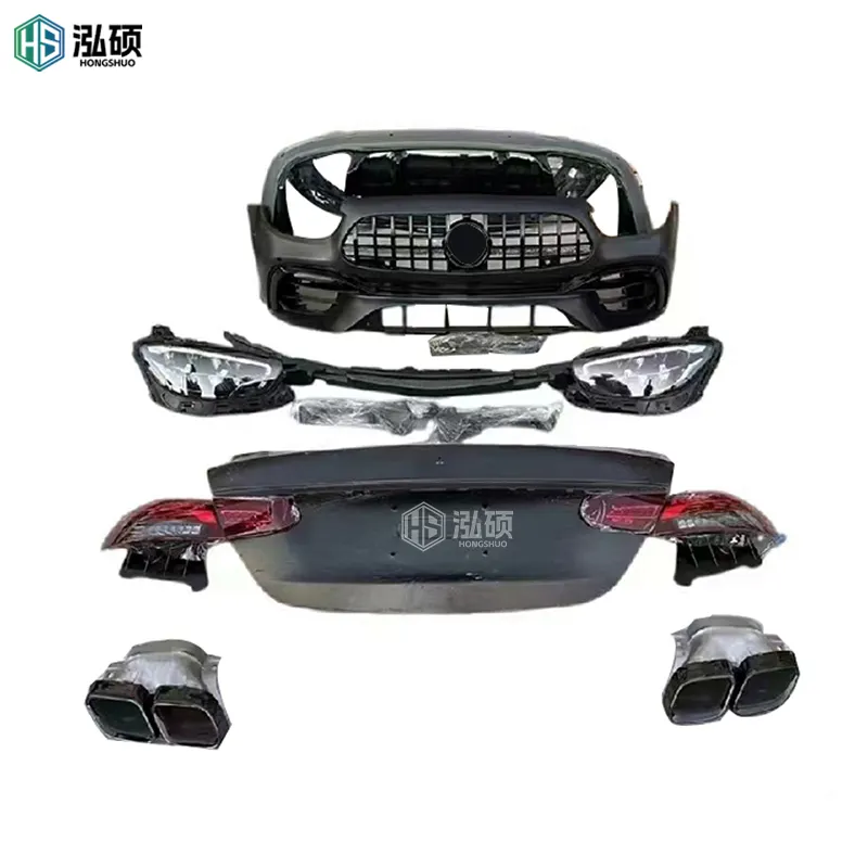 Car bumper Body kit For Mercedes Benz E class W213 Upgrade front rear bumpers with Headlights taillight fender Bodykit