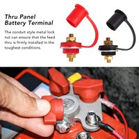 Bornes de batterie en laiton M10 250A, bornes de connexion de batterie rouge et noir pour marine, pour camping-car, pour voiture
