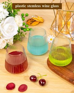 Flûtes à champagne en plastique, verres côtelés en plastique, gobelets à vin jetables, gobelets transparents - Product Image 3