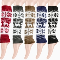Vente en gros de jambières pour femmes motif renne automne hiver dame longueur genou Leggings chaud femme doux tricoté botte chaussettes