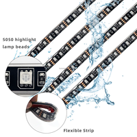 Kit d'éclairage d'ambiance intérieur de voiture LED RGB 12V, contrôle par application, bandes lumineuses néon multicolores pour accessoires BMW Mercedes