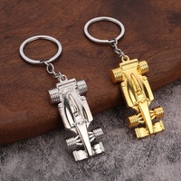Porte-clés de luxe 3D F1 de marque, avec logo personnalisé, en alliage plaqué, souvenir, en stock, vente en gros