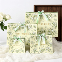 Bolsa de Regalo Premium Super Septiembre con Lámina Dorada para Boda, Bolsa de Papel para Dulces con Asa Retorcida de Cinta de Satén, Souvenir al por Mayor