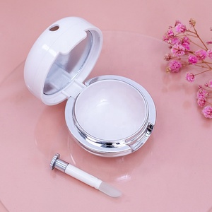 ISMAN Luxury 13g White Lip Mask Box With Mirror Silicone Brush Empty Concealer Compact Plastic Lip Balm Cosmetic Packaging - Product Image 1