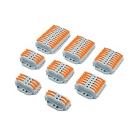 Connecteur de bornes de câblage fixe compact personnalisé Leaka 223-A, à câblage rapide, multi-entrée et multi-sortie, 2P 3P 4P, avec broches en plastique, pour alimentation