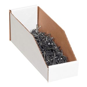 Boîtes en carton blanches personnalisées bacs de rangement en carton ondulé 12x4x4.5 pouces garde-manger bacs organisateur pour <span class=keywords><strong>étagère</strong></span>s garage bureau organisation - Product Image 3