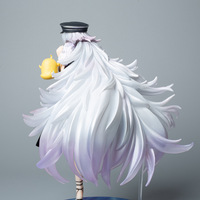 Figura de PVC de Chica Anime con Pelo Blanco, Gorra de Oficial, Capa Roja y Traje de Baño en Pose de Pie, Figura Coleccionable, Modelo de Decoración de Escritorio, Regalo