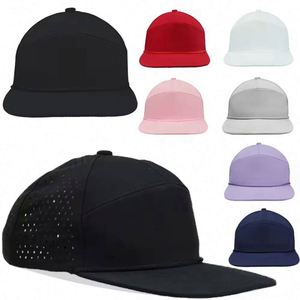 Gorra de béisbol unisex personalizada de 7 paneles con malla perforada a láser, estilo urbano, snapback deportivo de poliéster para todas las estaciones con cuerda. - Product Image 4