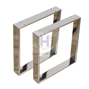 Factory Price Customize Shiny Square Iron Stainless Steel Table Legs Chrome Dining Table Base Coffee Table Leg For Furniture