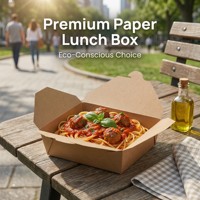 Boîtes alimentaires en papier kraft résistantes au micro-ondes, contenants jetables anti-graisse pour la préparation des repas à domicile, fourniture pratique et écologique