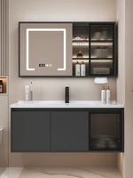 Toilette et table de lavage en céramique monobloc de luxe moderne Salle de bain en bois massif