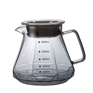 Nouvelle cafetière en verre octogonal diamanté résistant à la chaleur avec logo laser, pot de partage, filtre à café goutte à goutte, ensemble de café manuel - Product Image 3